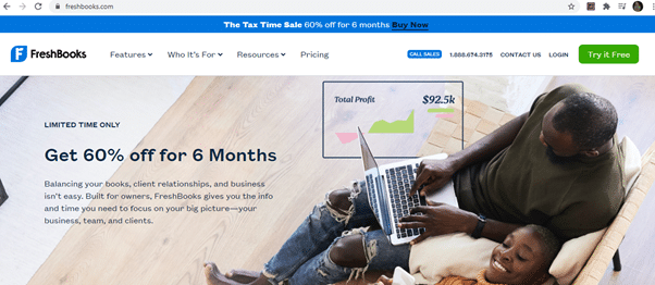 freshbooks call to action
