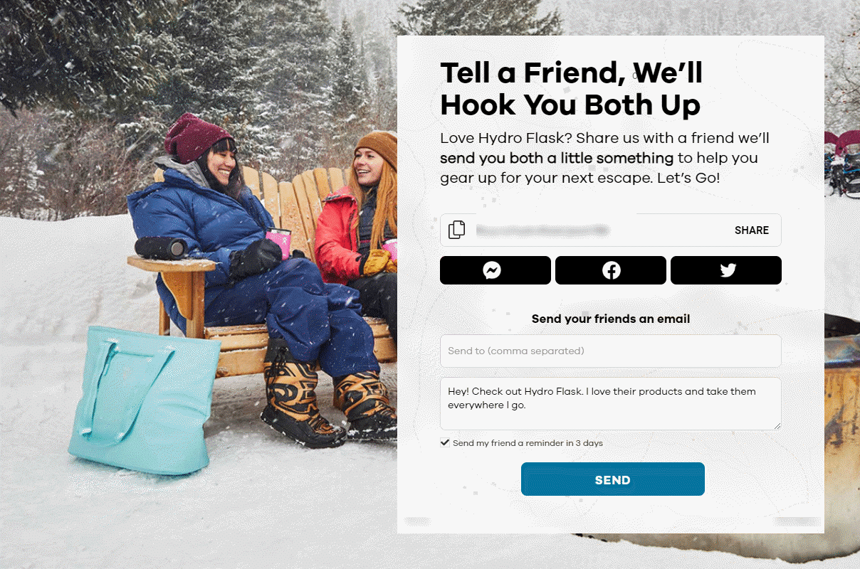 hydroflask ecommerce referral program