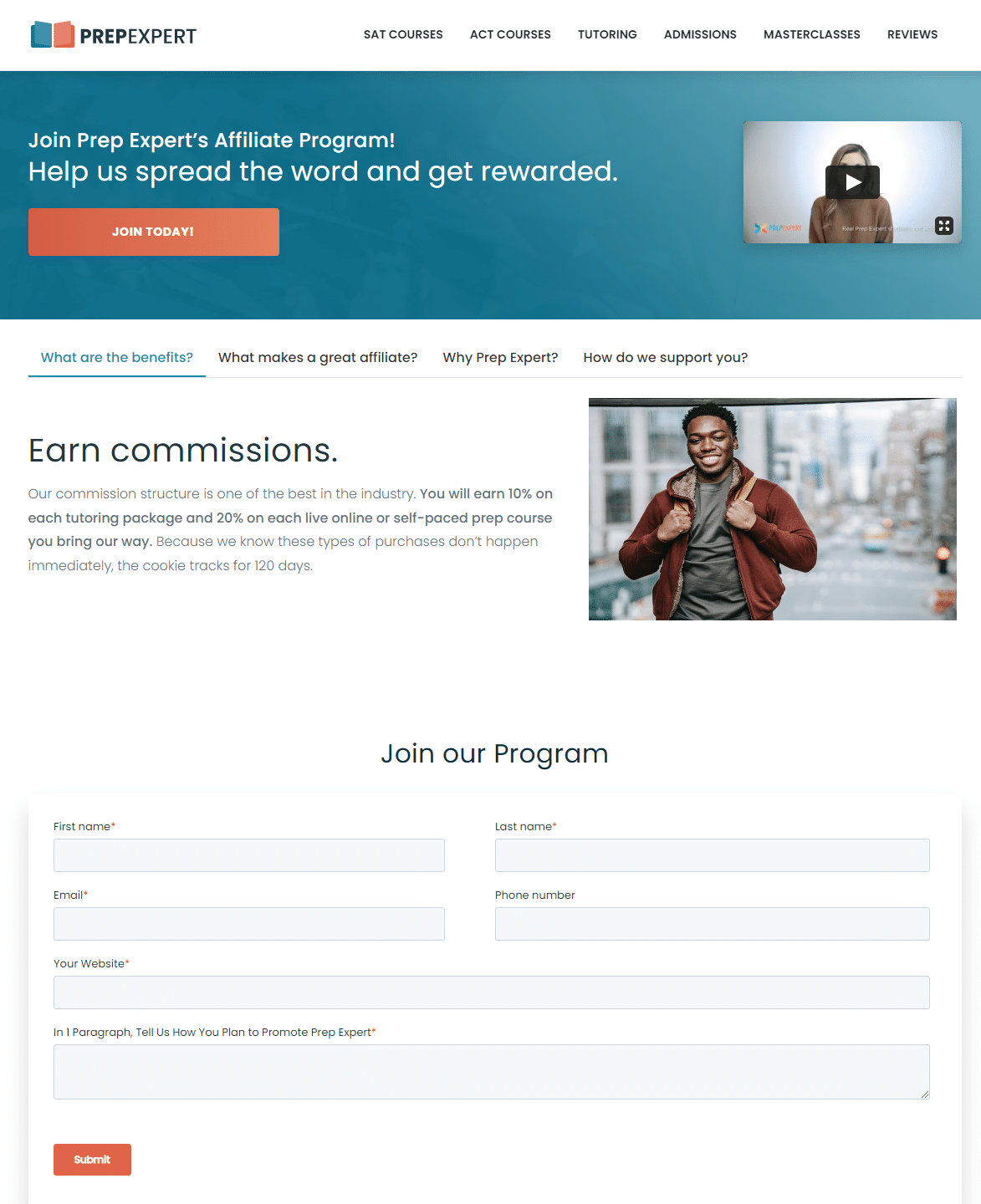 Prep expert online course affiliate program 1