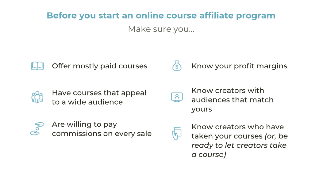 before you start an online course affiliate program