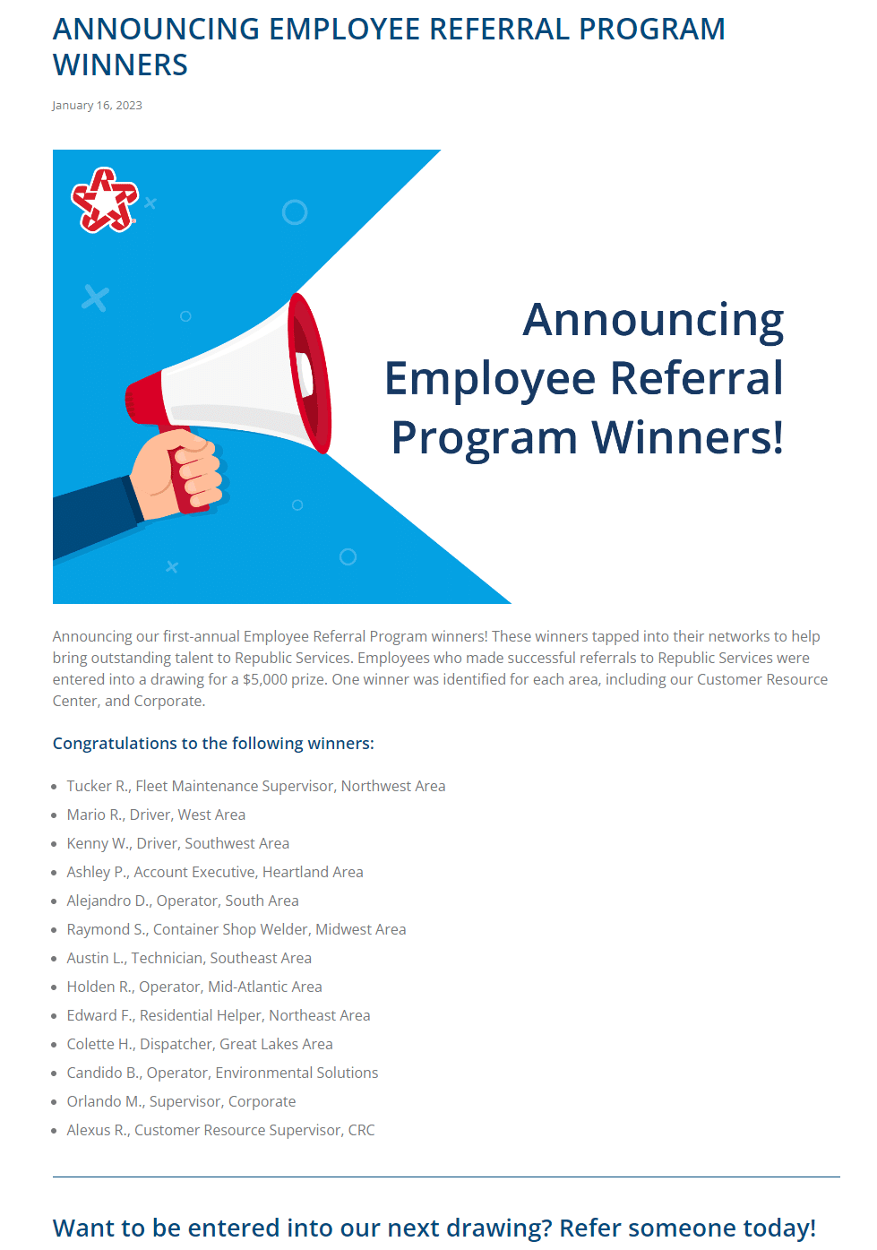 employee referral contest