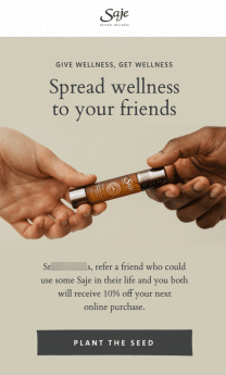 saje wellness referral email