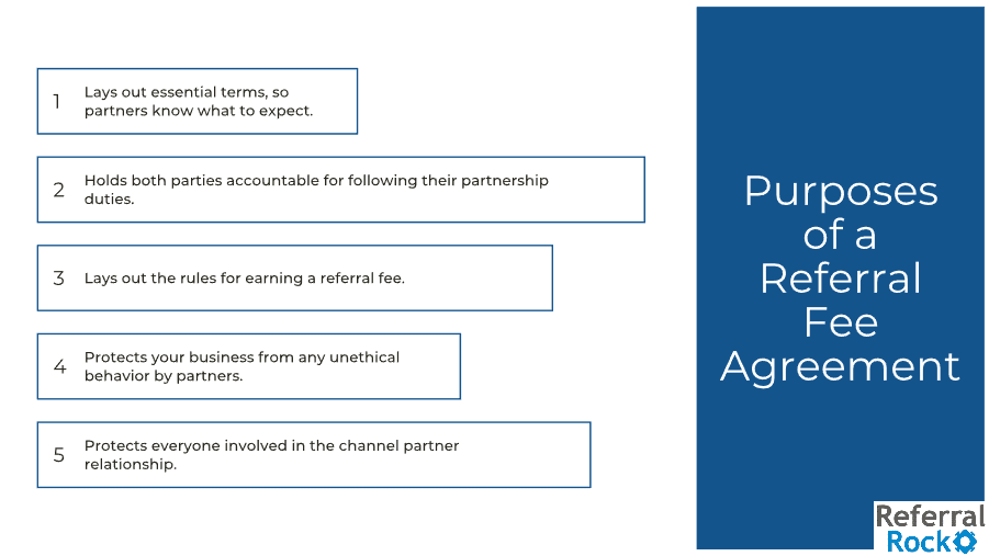 purposes of a referral fee agreement