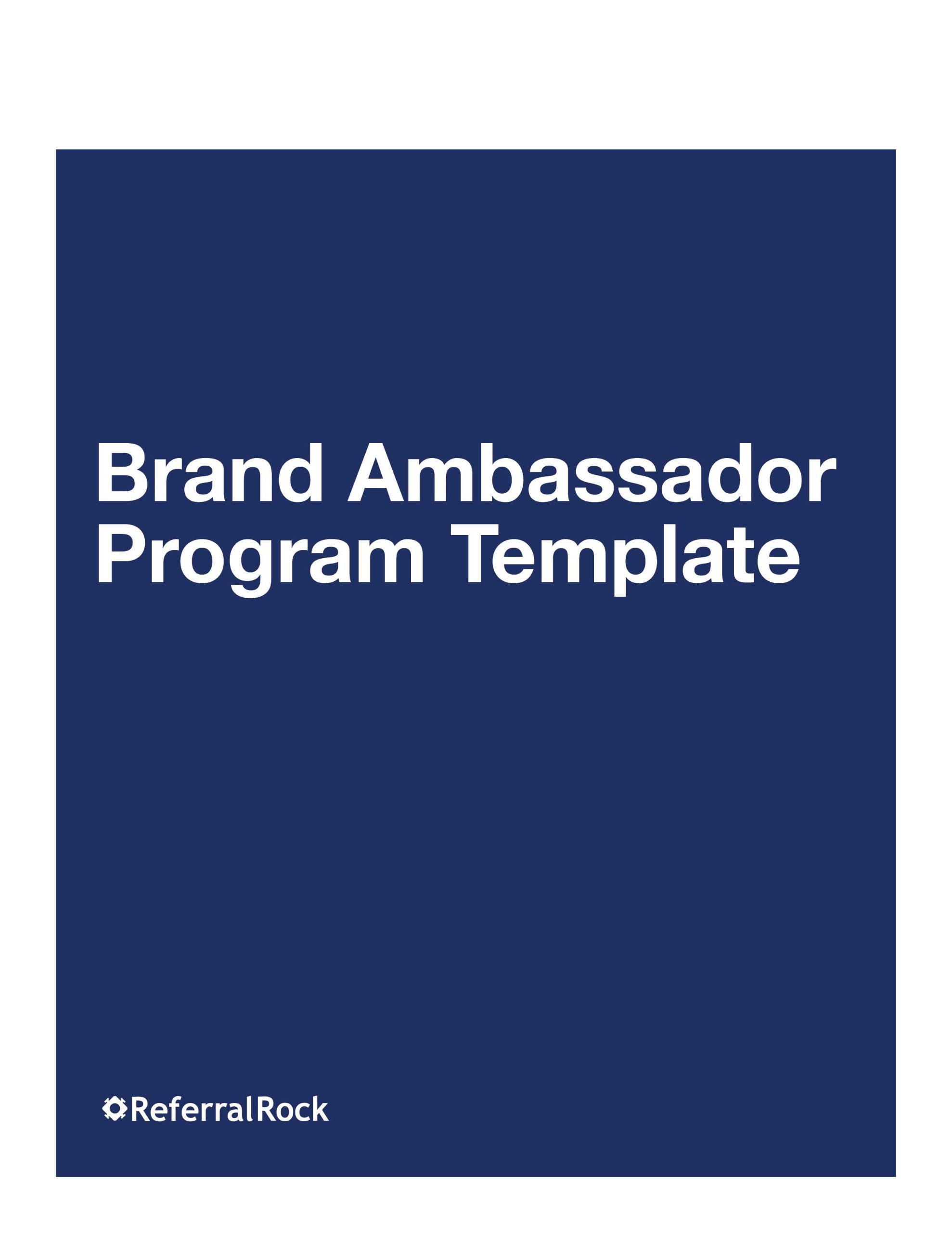 brand ambassador program template