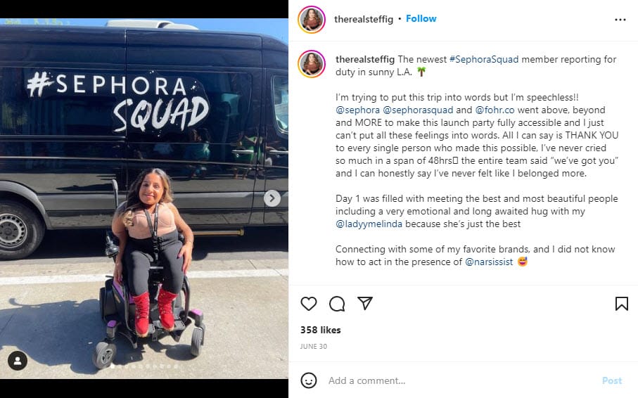 sephorasquad member Steffi G. and the sephora squad van