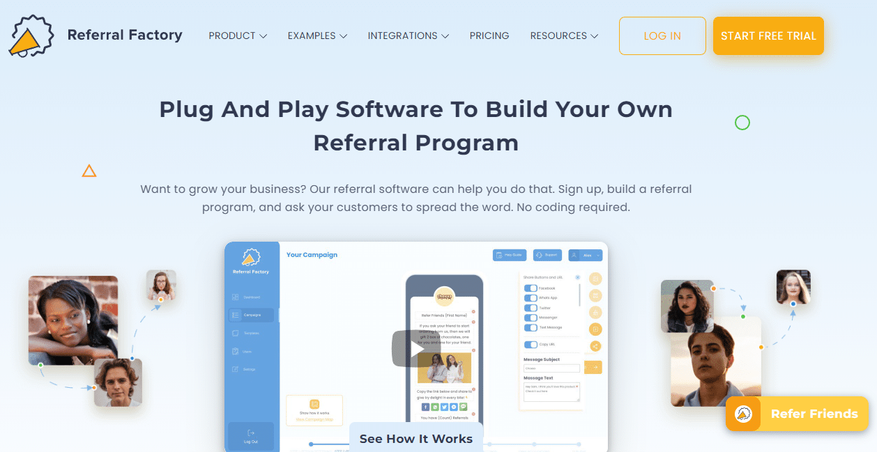 referral factory website: Plug and play software to build your own referral program