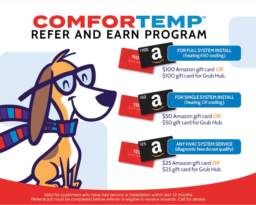 comfortemp referral gift cards