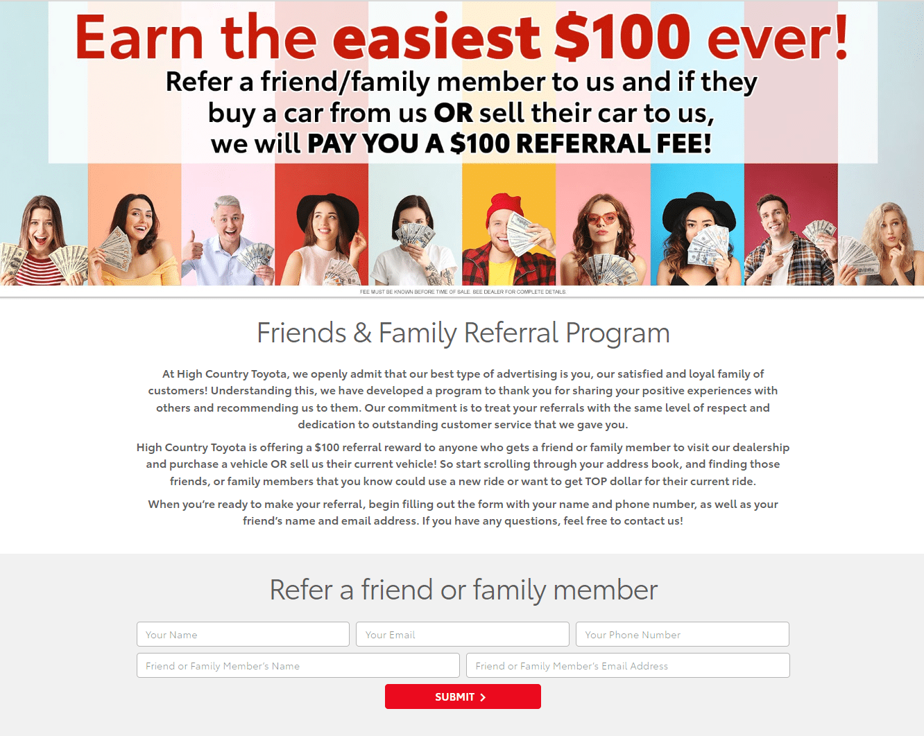 easiest 100 dollars ever car dealership referral program