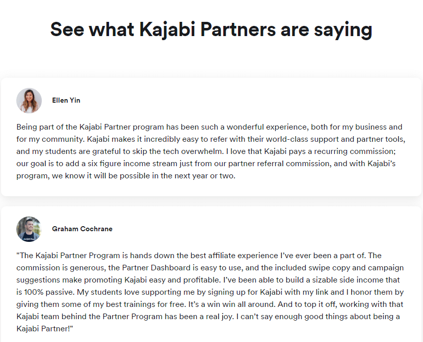 kajabi partner testimonials