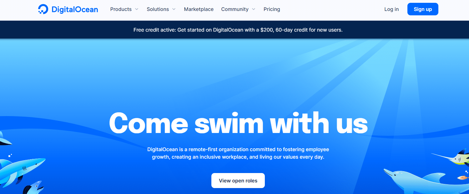 digital ocean come swim with us