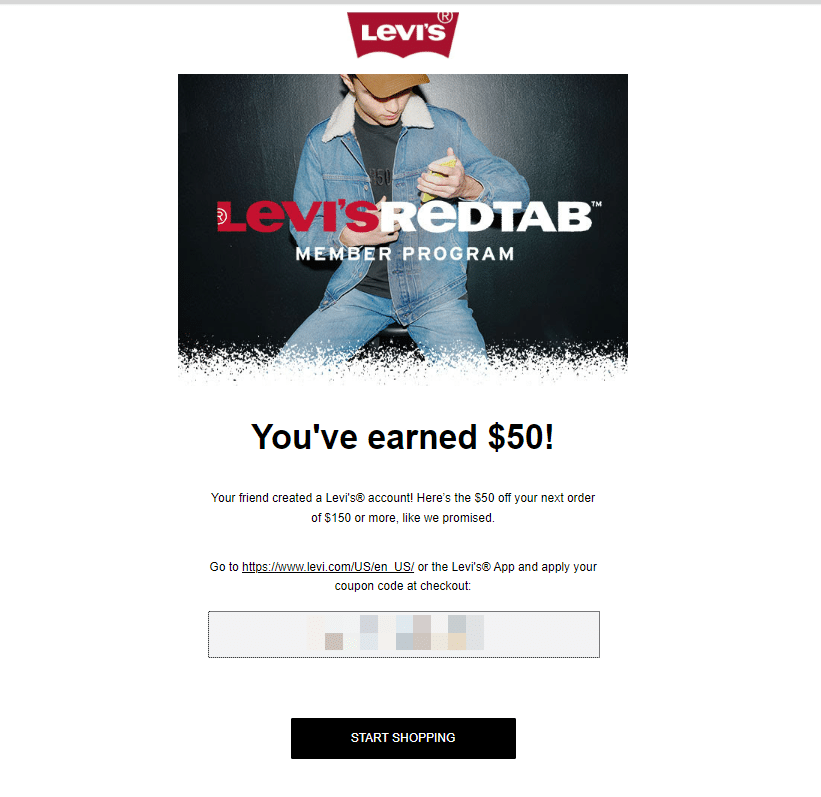 levis redtab referral thank you note