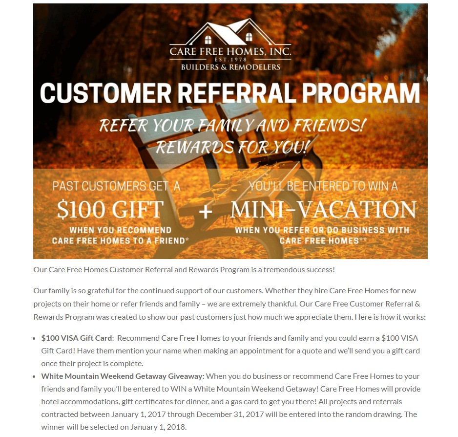 contractor referral program contest