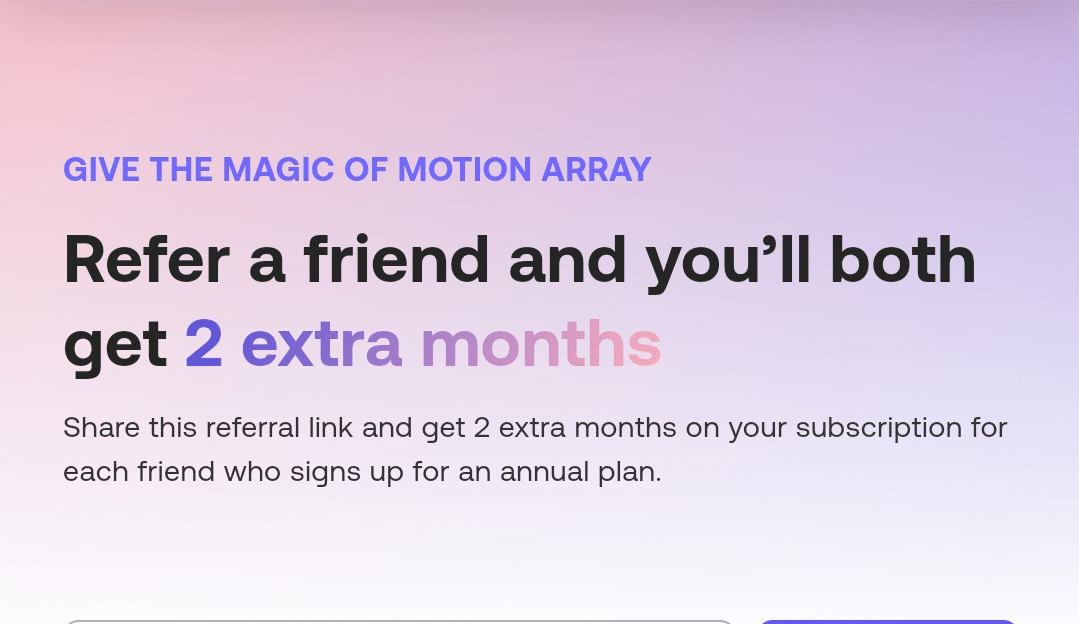 motion array subscription referral program