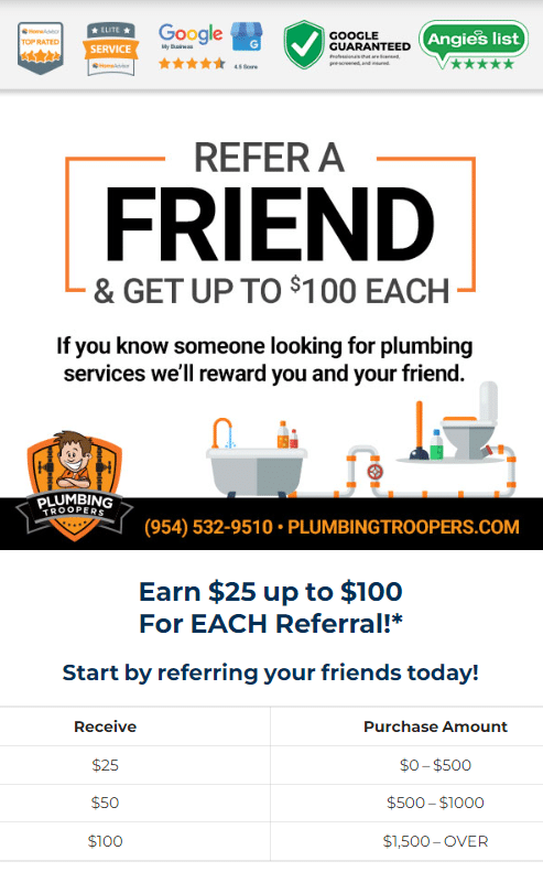 scaled plumber referral program rewards