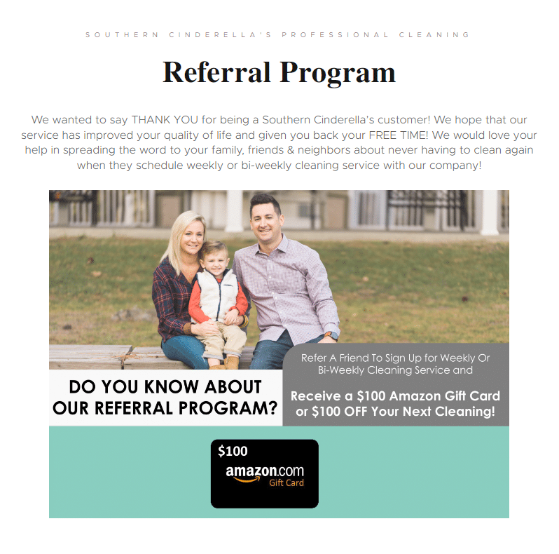 southern cinderellas cleaning services referral program