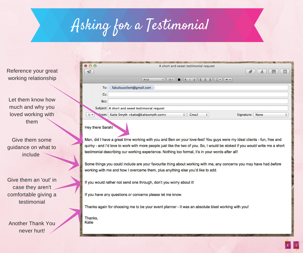 how to ask for a testimonial example