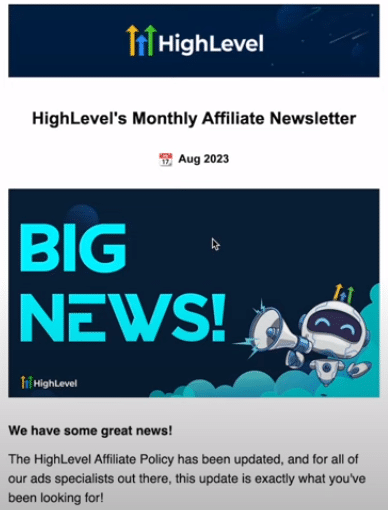 highlevel affiliate newsletter