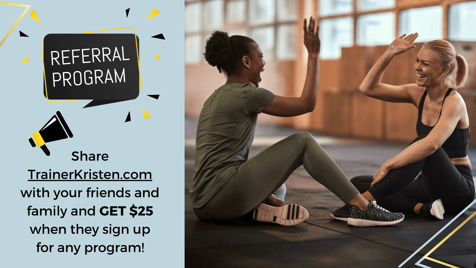 personal trainer referral program reward