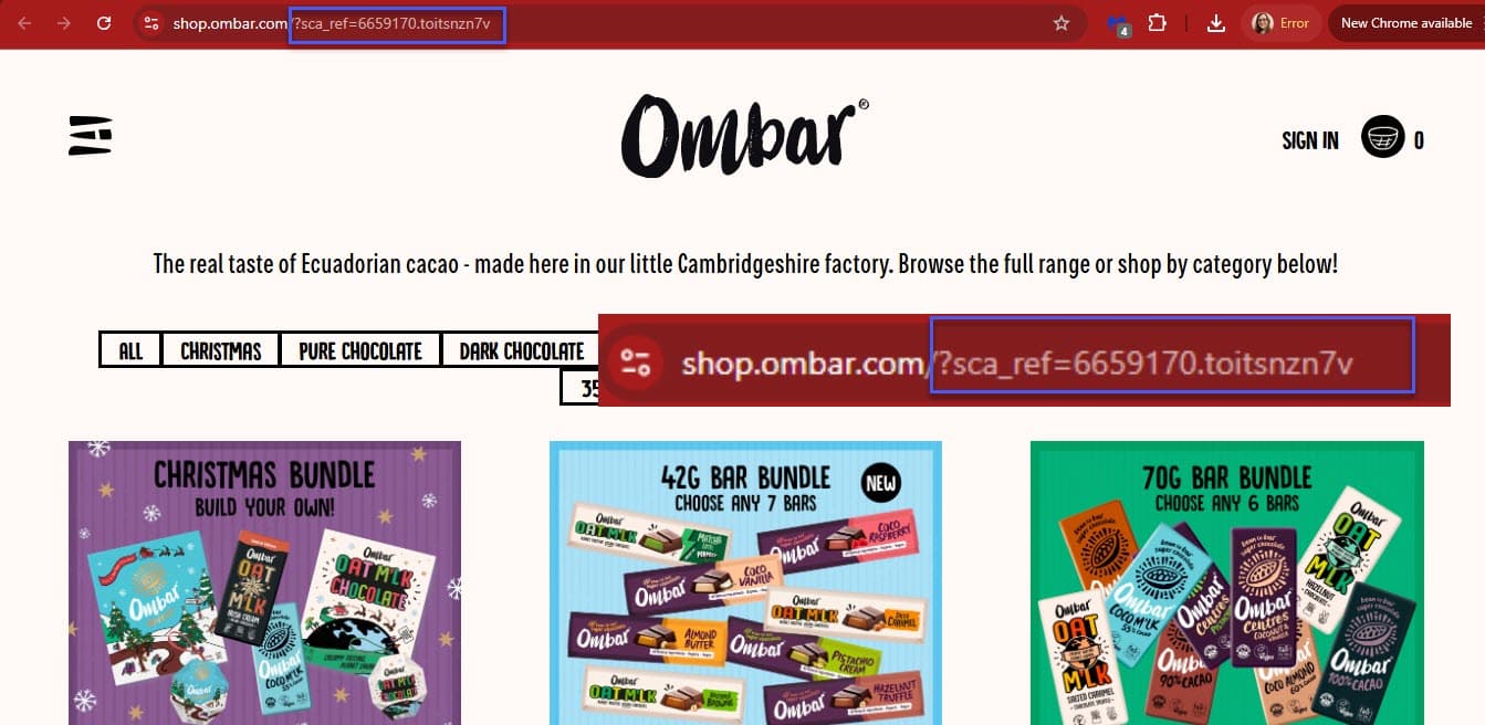 affiliate link example ombar