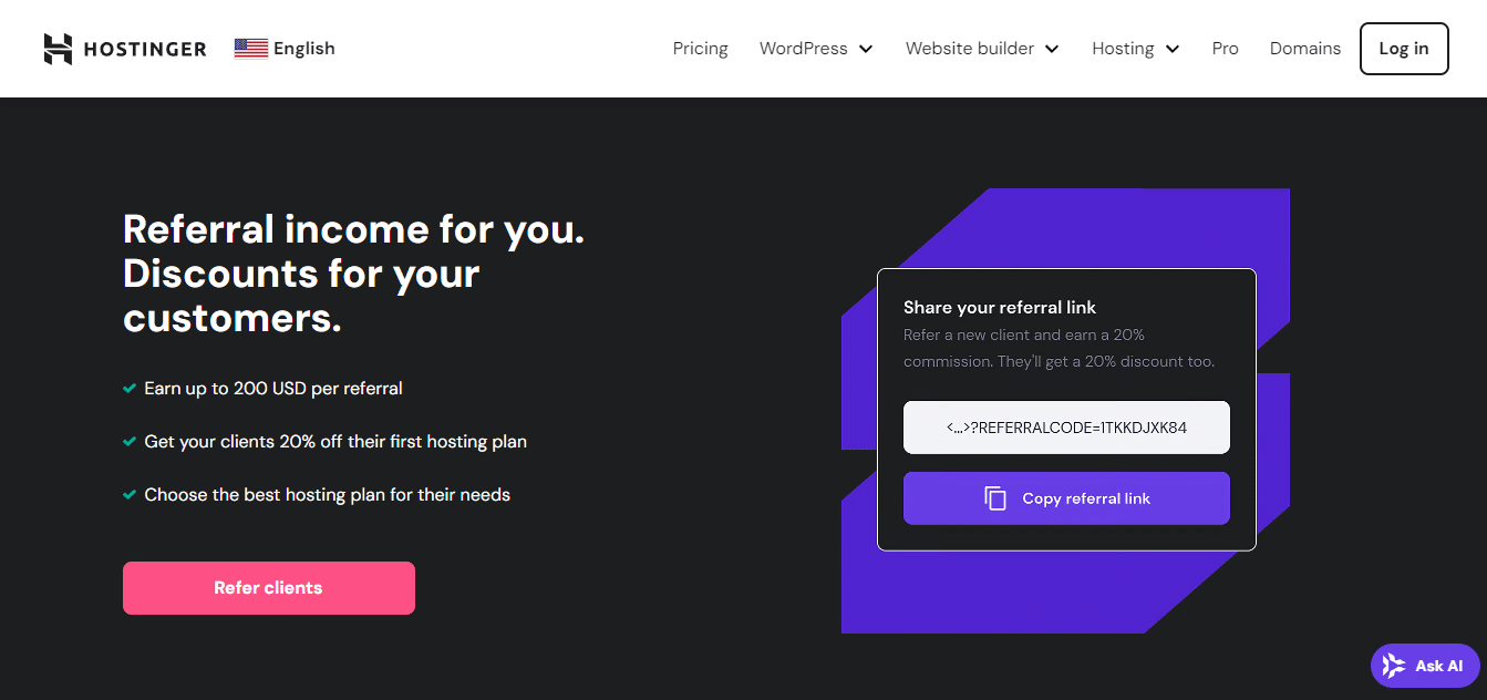 hostinger referral program