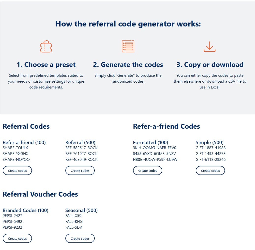 referral code generator