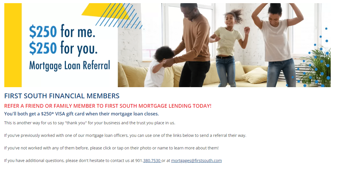 first south mortgage referral