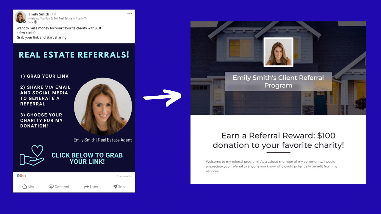 real estate chariity referral