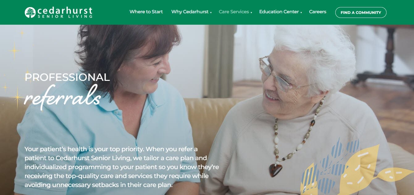 cedarhurst professional senior living referrals