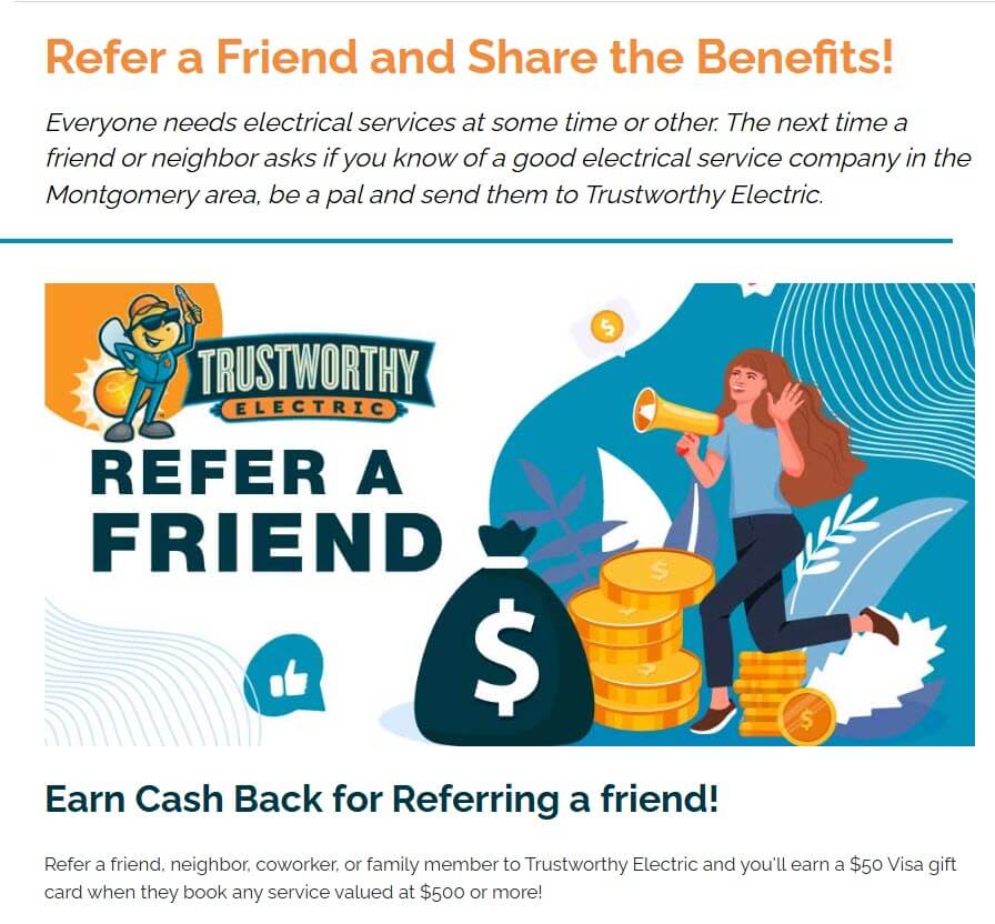 trustworthy electrical referral program