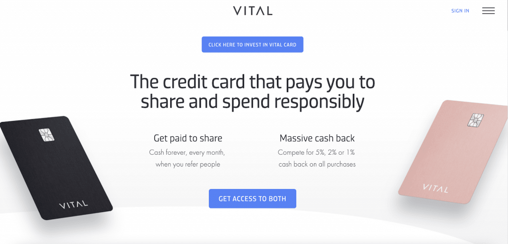 Vital credit card