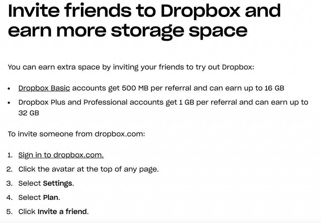 dropbox referral description