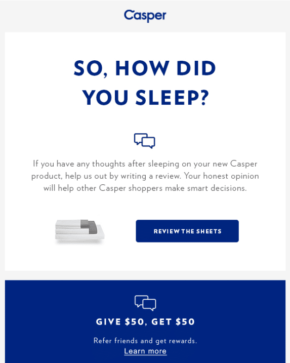 casper referral email