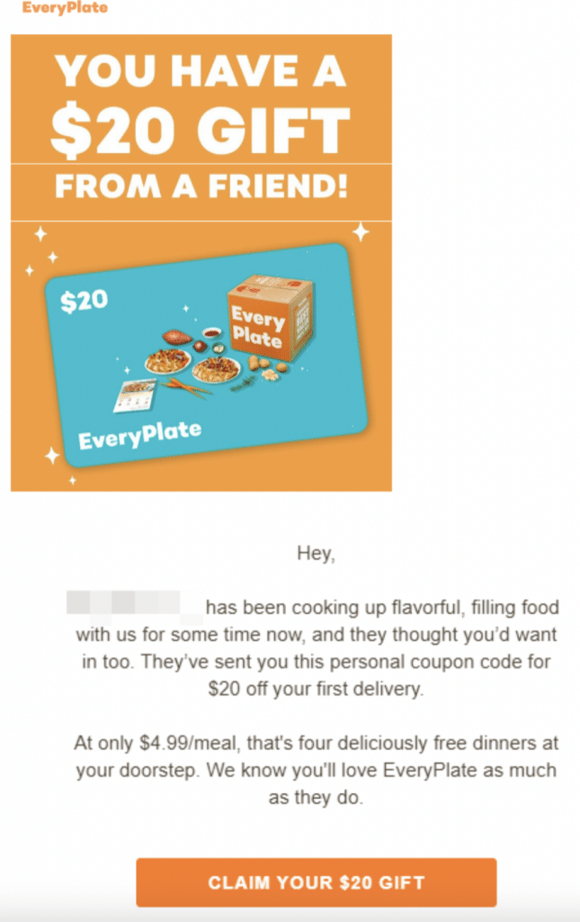 everyplate referral message a