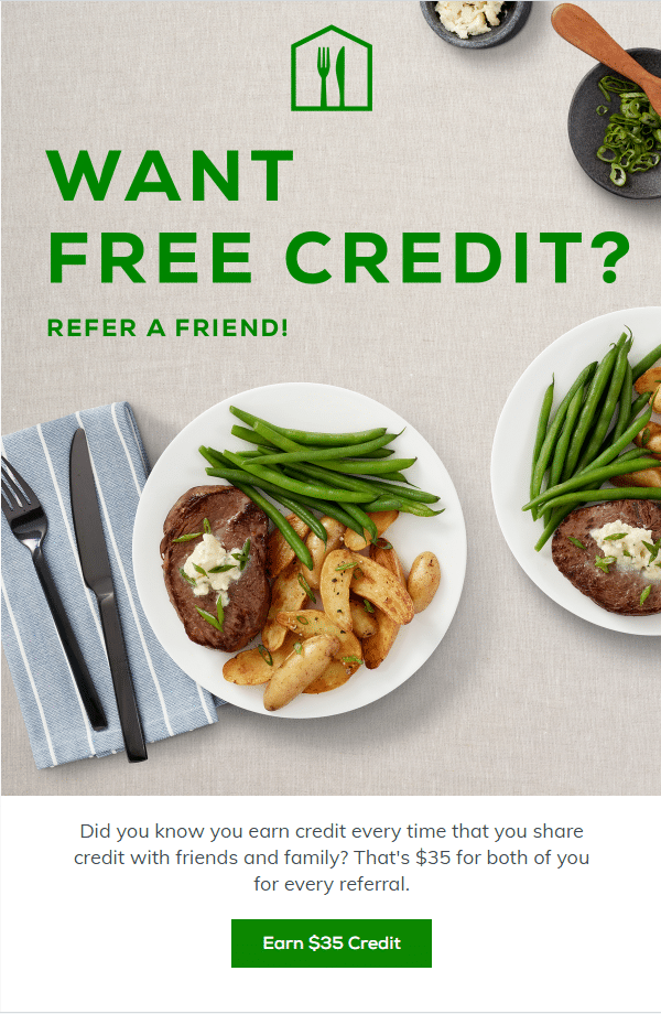 home chef referral email