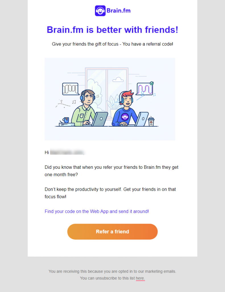 brain fm referral email 