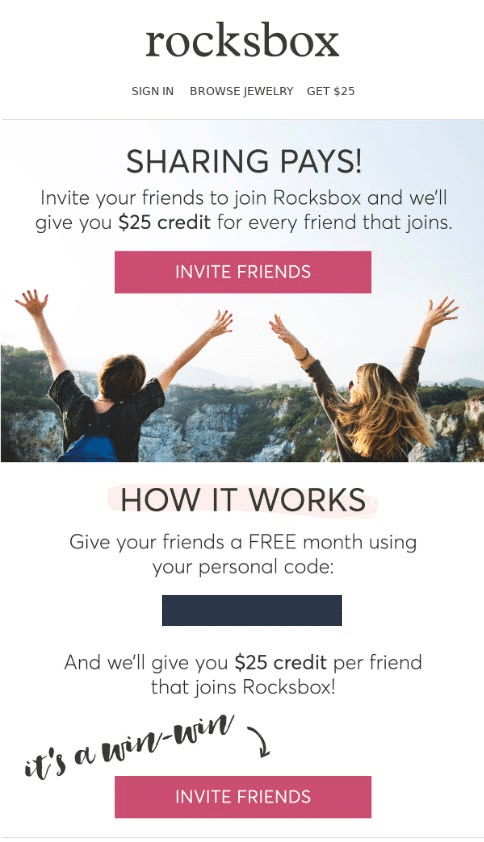 rocksbox referral email