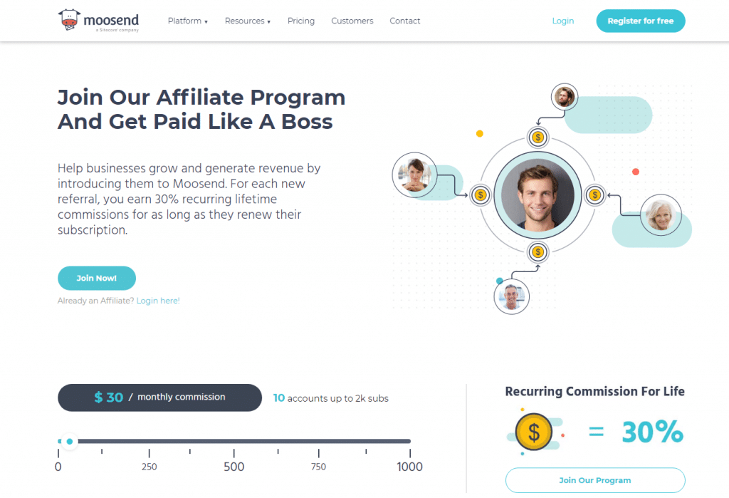 moosend affiliate program