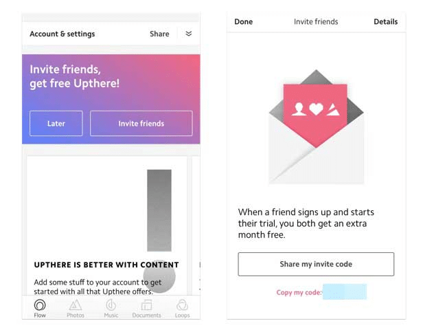 upthere mobile referral program