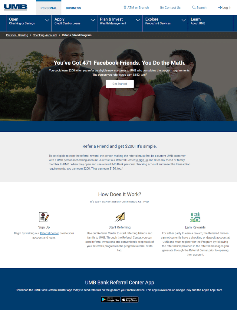 UMB bank referral program
